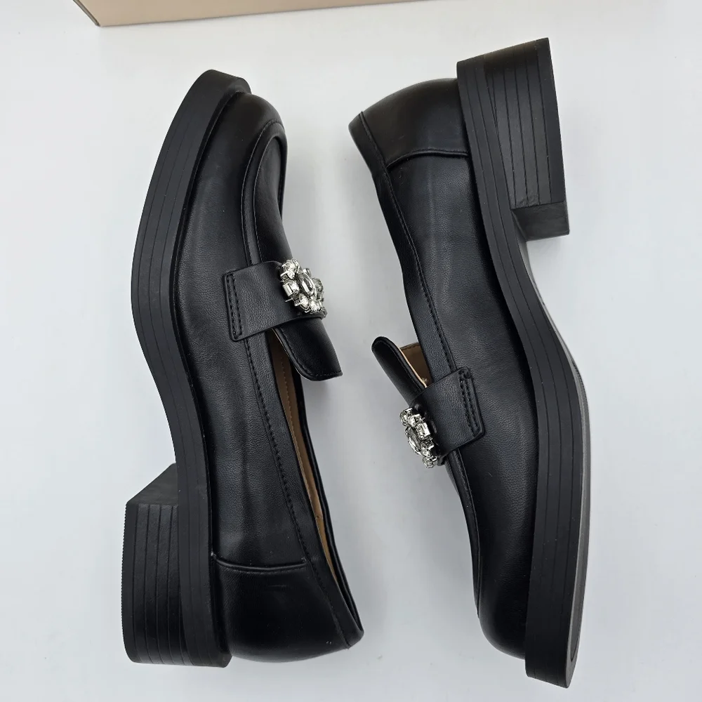 Like-New BCBGeneration Carli Crystal Bit Loafers, Black, 6.5M - Picture 13 of 16
